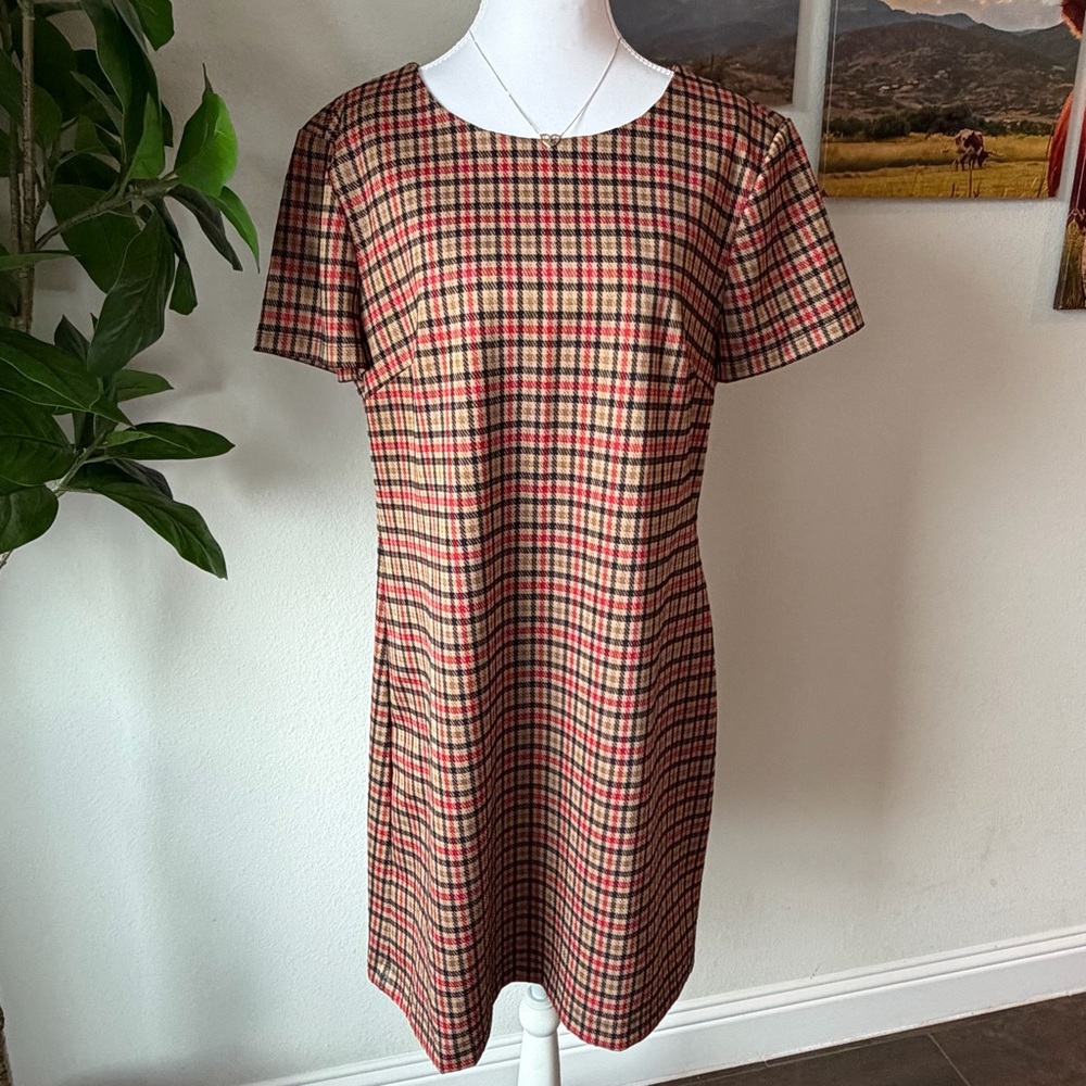 Tommy Hilfiger Red and Black Checkered Mini Dress